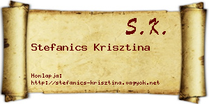 Stefanics Krisztina névjegykártya