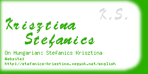 krisztina stefanics business card